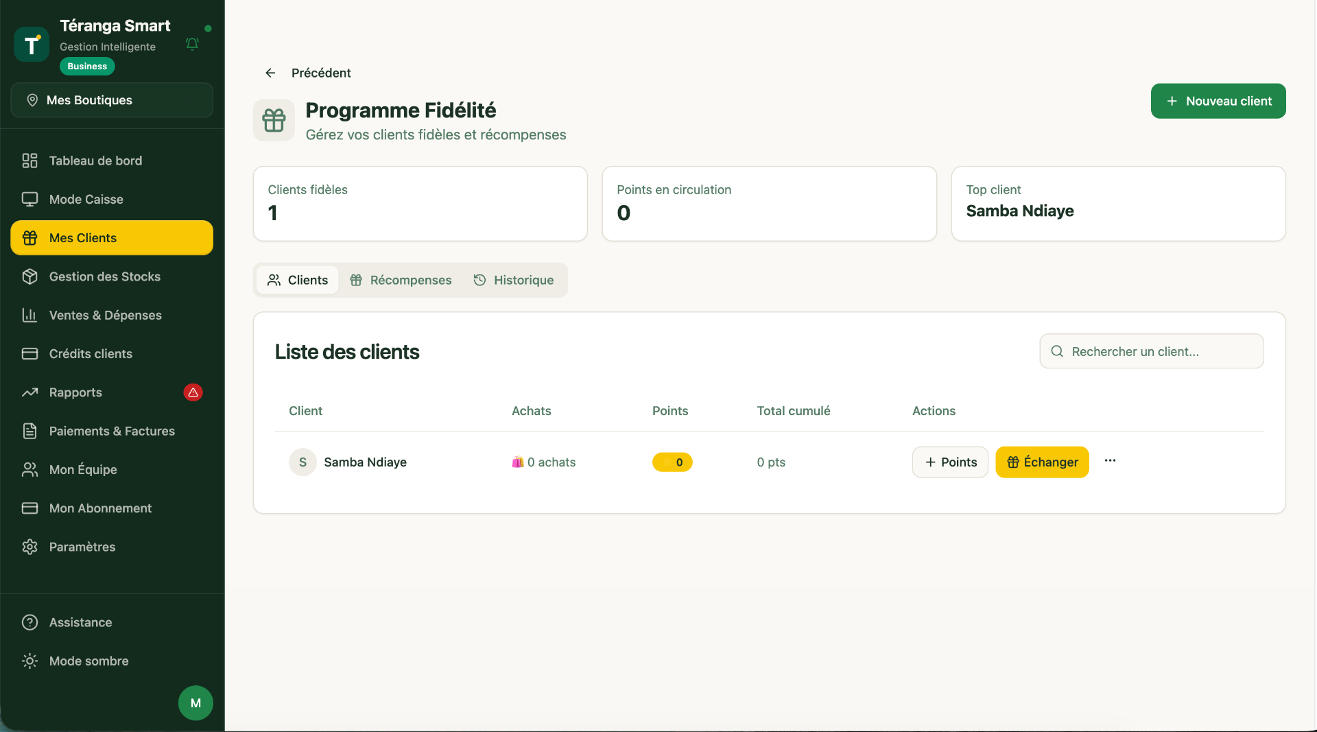 Programme Fidélité — badges clients